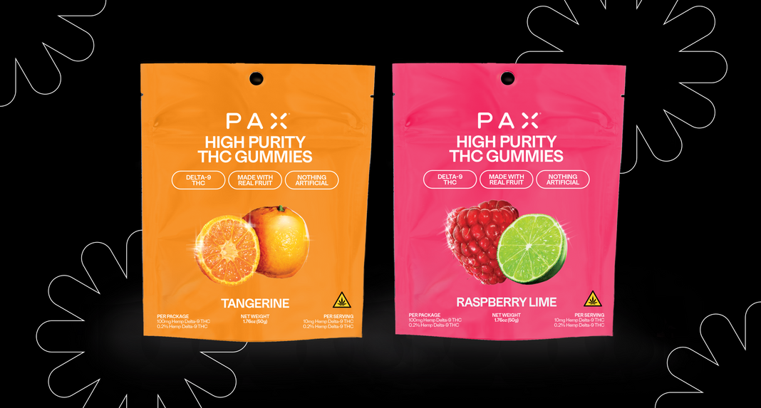New Tangerine and Raspberry Lime PAX High Purity THC gummies