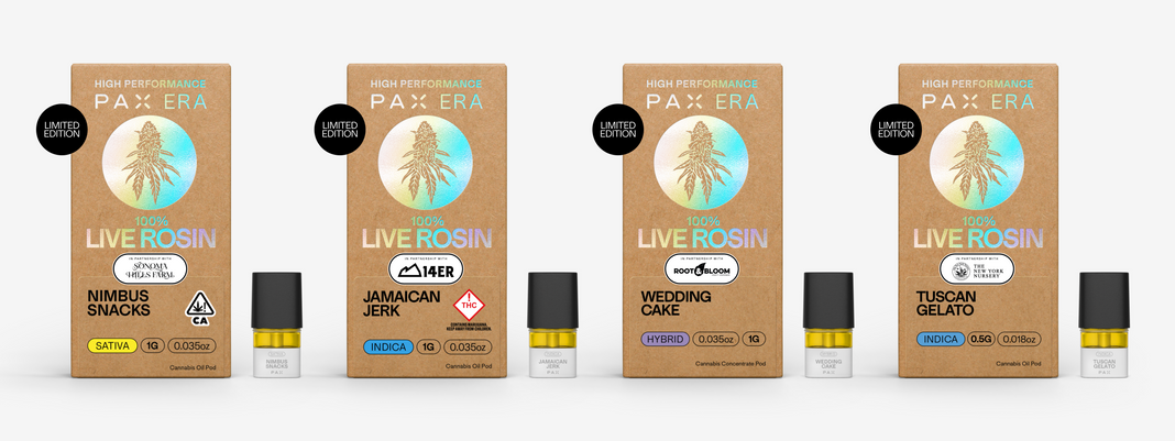 PAX 100% Live Rosin - artisanal, small batch strains from the best cultivators