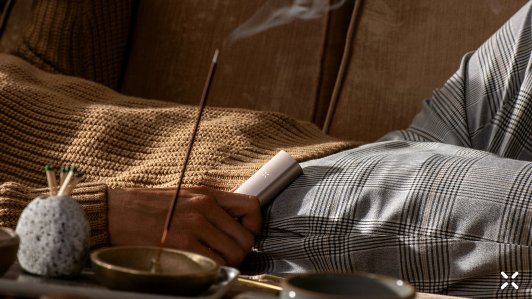 Hanging out on the couch with a PAX vaporizer