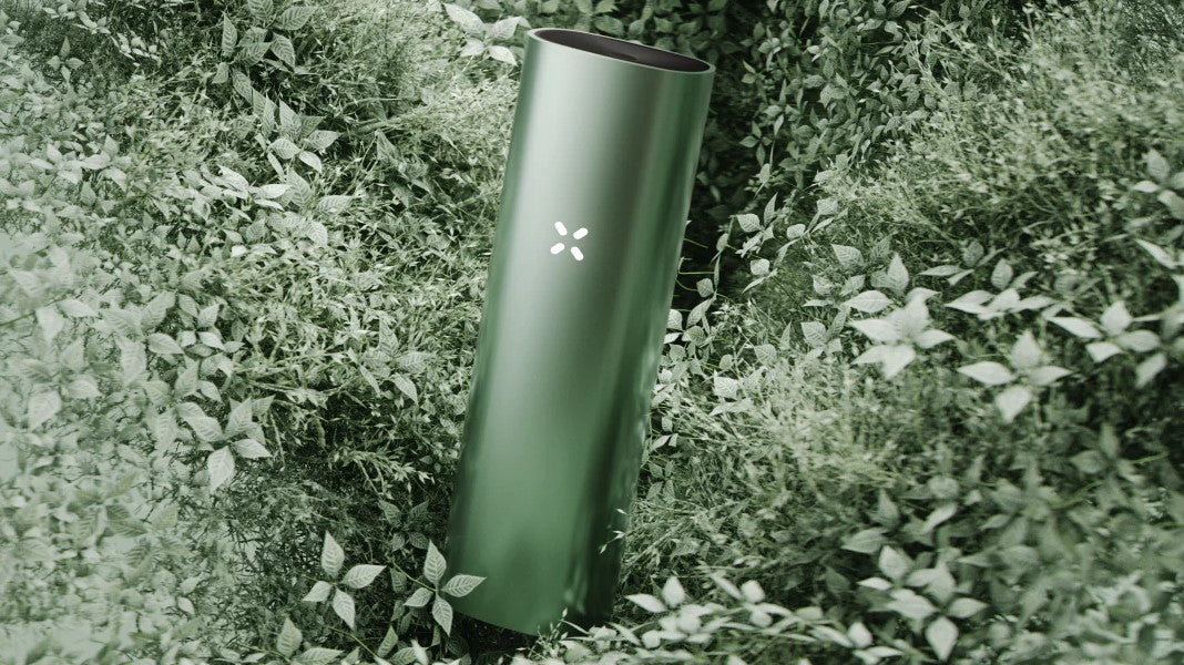 A PAX vaporizer in a lush field of flowers