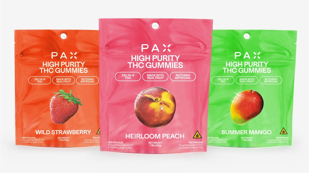 PAX High Purity THC Gummies product lineup