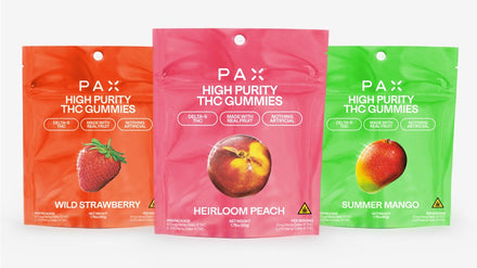 PAX High Purity THC Gummies product lineup
