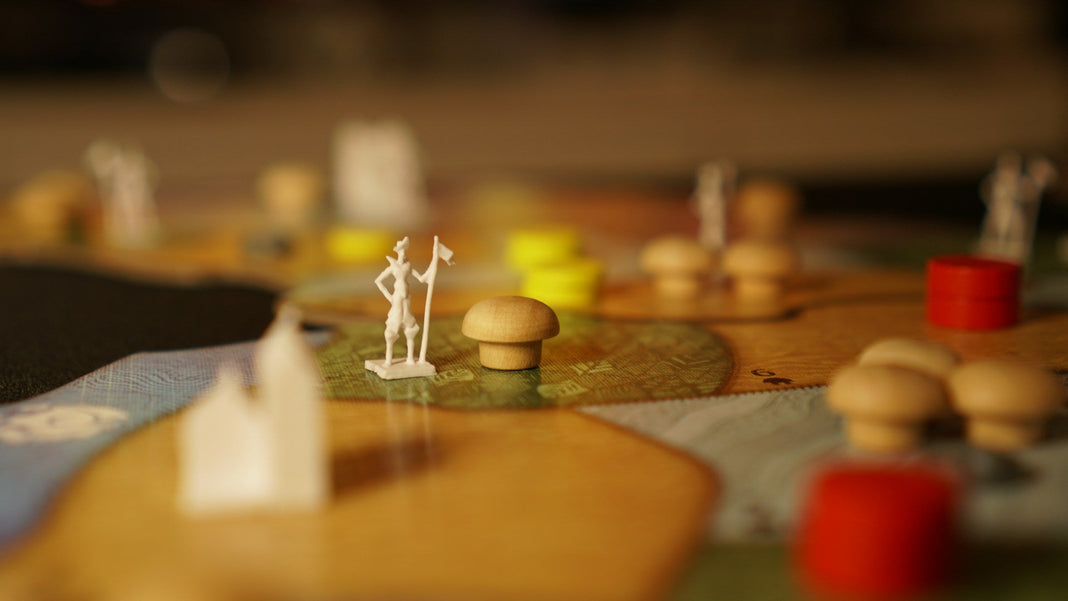 Game pieces on a game board